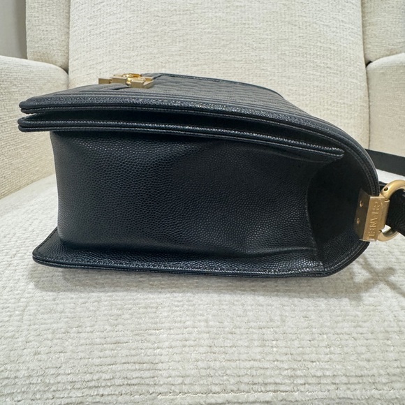 RECEIPT Chanel Le Boy Caviar Flap Black GHW Medium - Picture 12 of 14